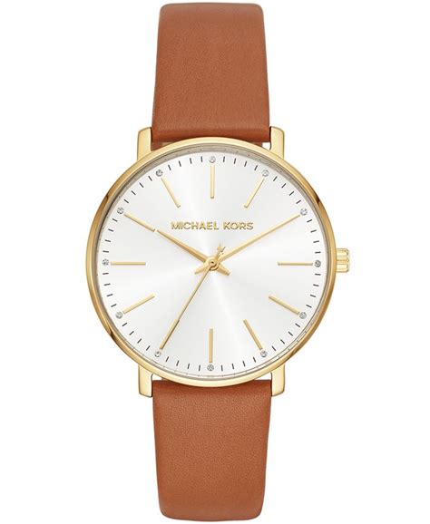 michael kors pyper white silver leather strap watch 38mm|Michael Kors pyper watch 38mm.